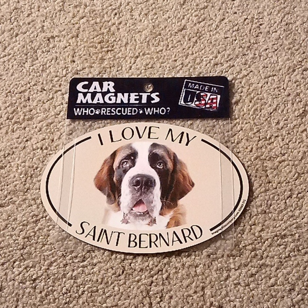 I love my Saint Bernard car magnet